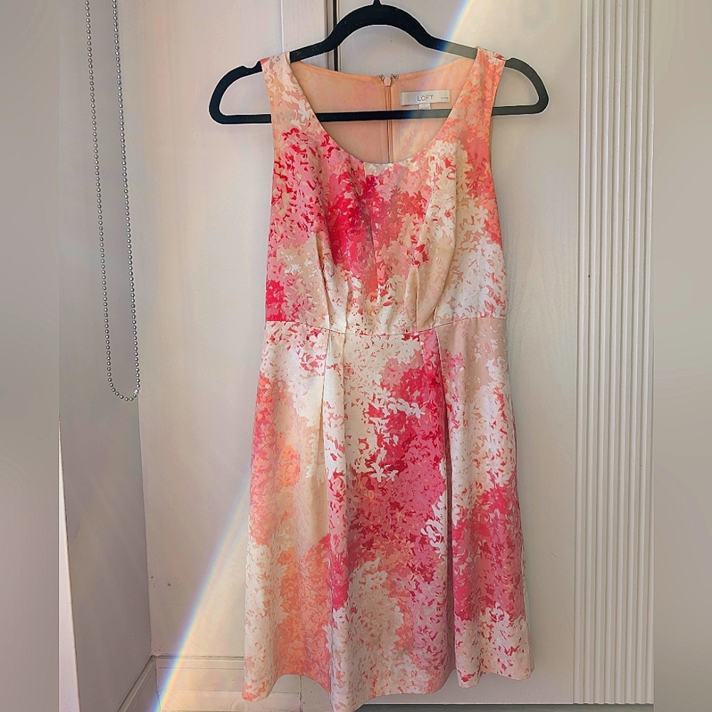 Ann Taylor loft women summer pink dress size 0P